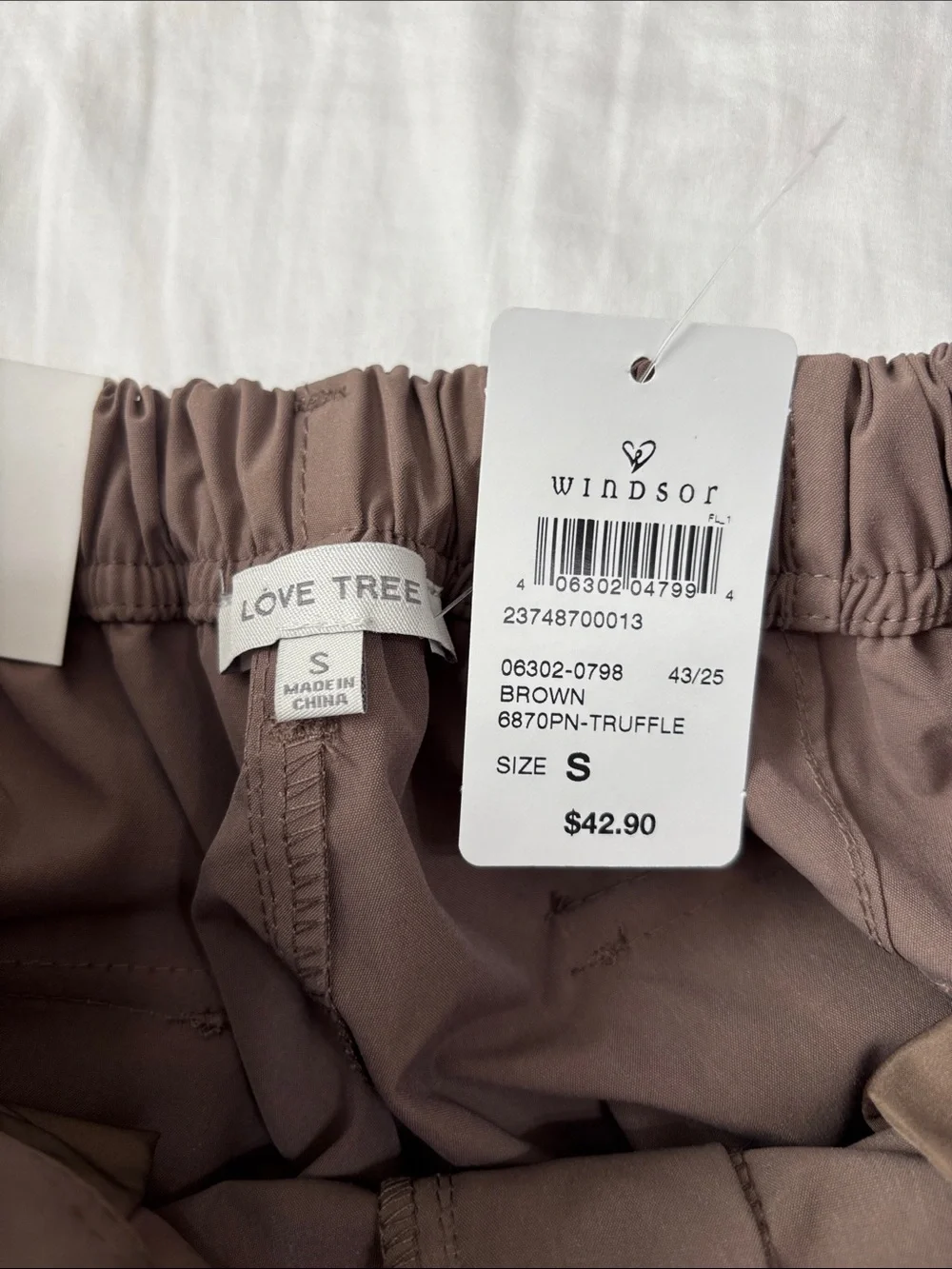 NWT Love Tree Brown Taupe Cargo Joggers - Picture 2 of 4